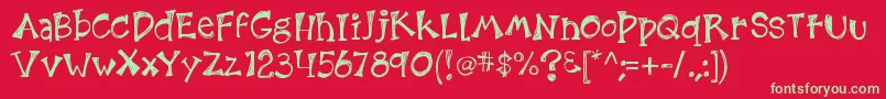 Kb3etchingsinzinc Font – Green Fonts on Red Background