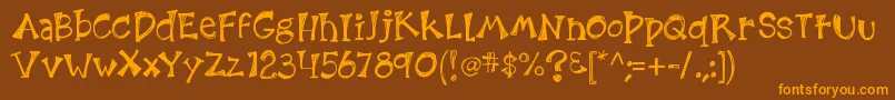 Kb3etchingsinzinc Font – Orange Fonts on Brown Background