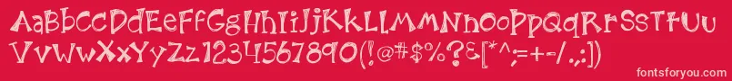 Kb3etchingsinzinc Font – Pink Fonts on Red Background