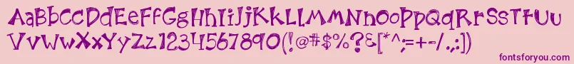 Kb3etchingsinzinc Font – Purple Fonts on Pink Background