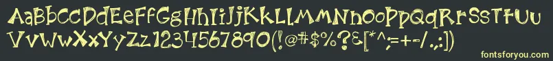 Kb3etchingsinzinc Font – Yellow Fonts on Black Background