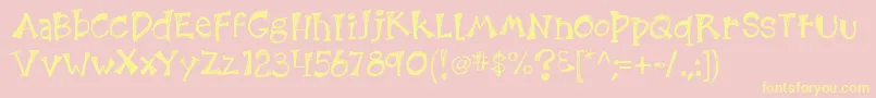 Kb3etchingsinzinc Font – Yellow Fonts on Pink Background