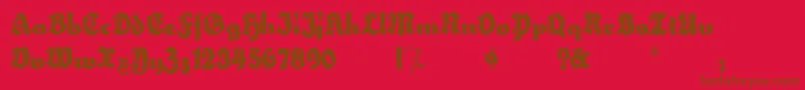 フォントHerzogvongrafTall – 赤い背景に茶色の文字