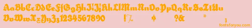 HerzogvongrafTall-Schriftart – Orangefarbene Schriften auf rosa Hintergrund