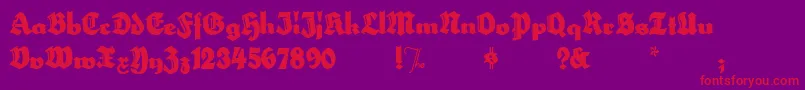 HerzogvongrafTall-Schriftart – Rote Schriften auf violettem Hintergrund