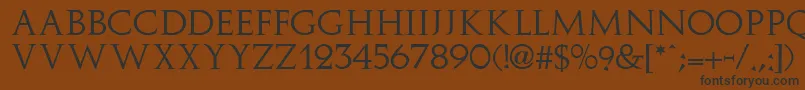 フォントImplicitSsi – 黒い文字が茶色の背景にあります