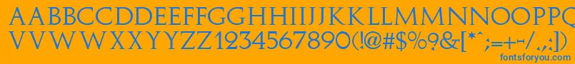 ImplicitSsi Font – Blue Fonts on Orange Background