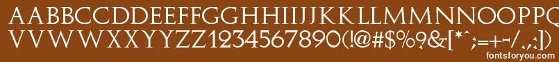 ImplicitSsi Font – White Fonts on Brown Background