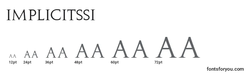 Размеры шрифта ImplicitSsi