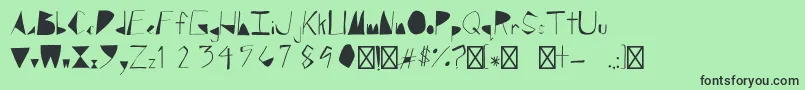 BlockedRegular Font – Black Fonts on Green Background