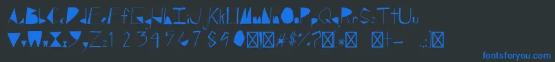 BlockedRegular-fontti – siniset fontit mustalla taustalla