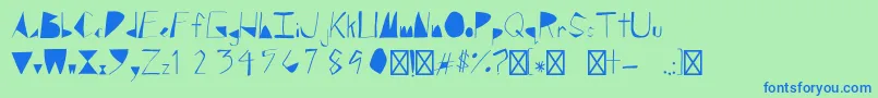 BlockedRegular Font – Blue Fonts on Green Background