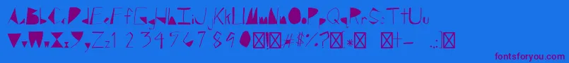 BlockedRegular Font – Purple Fonts on Blue Background