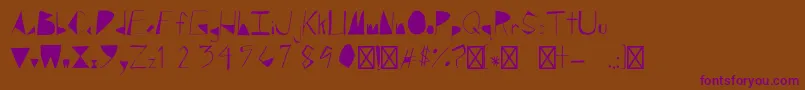 BlockedRegular Font – Purple Fonts on Brown Background