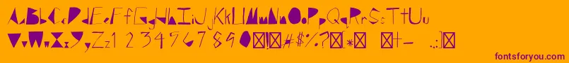 BlockedRegular Font – Purple Fonts on Orange Background