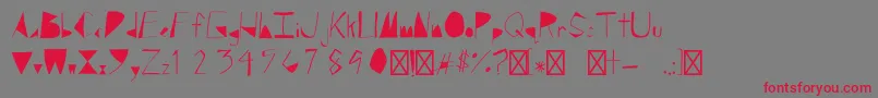 BlockedRegular Font – Red Fonts on Gray Background