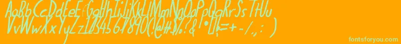 Thedogatemyhomeworkboldital Font – Green Fonts on Orange Background