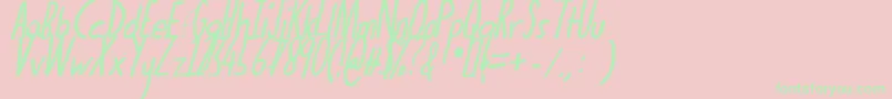 Thedogatemyhomeworkboldital Font – Green Fonts on Pink Background