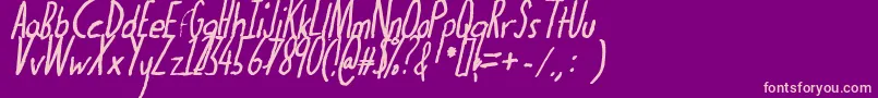 Thedogatemyhomeworkboldital Font – Pink Fonts on Purple Background