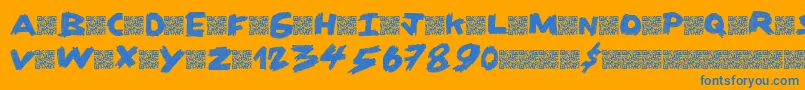 フォントDirtycoal – オレンジの背景に青い文字