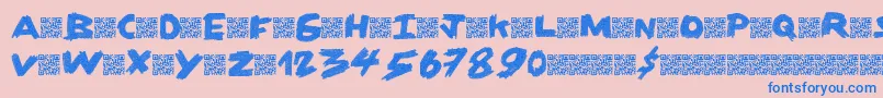 Czcionka Dirtycoal – niebieskie czcionki na różowym tle
