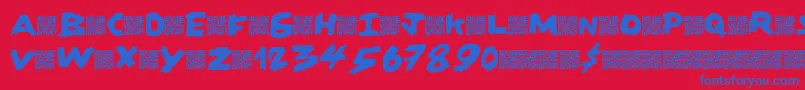 Dirtycoal-Schriftart – Blaue Schriften auf rotem Hintergrund