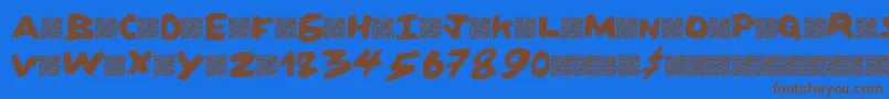 Dirtycoal Font – Brown Fonts on Blue Background