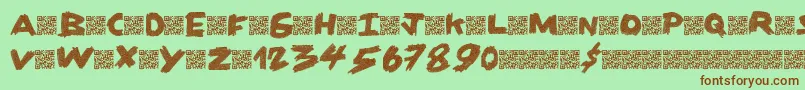 Dirtycoal-Schriftart – Braune Schriften auf grünem Hintergrund
