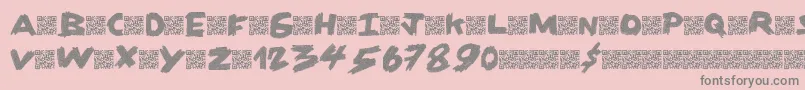 Dirtycoal-Schriftart – Graue Schriften auf rosa Hintergrund
