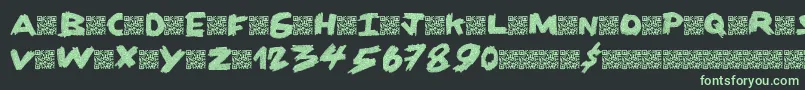 フォントDirtycoal – 黒い背景に緑の文字