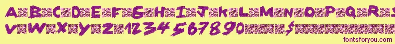 Dirtycoal Font – Purple Fonts on Yellow Background