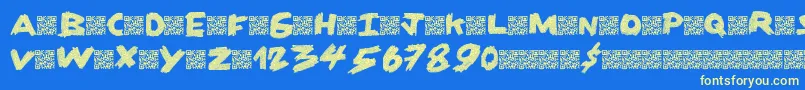 Dirtycoal Font – Yellow Fonts on Blue Background