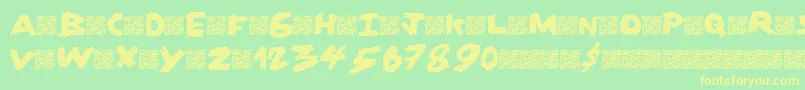 Dirtycoal Font – Yellow Fonts on Green Background