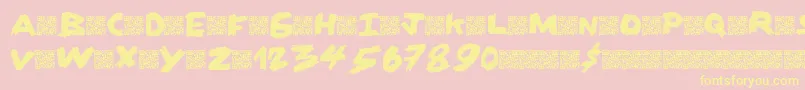 Dirtycoal Font – Yellow Fonts on Pink Background