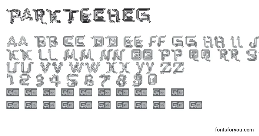 Шрифт ParkTechCg – алфавит, цифры, специальные символы
