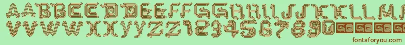 ParkTechCg Font – Brown Fonts on Green Background