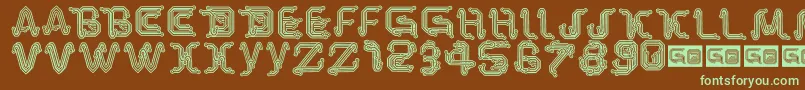 ParkTechCg Font – Green Fonts on Brown Background