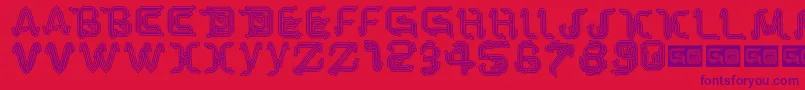 ParkTechCg Font – Purple Fonts on Red Background