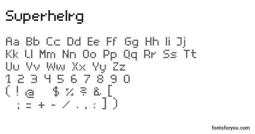Шрифт Superhelrg – алфавит, цифры, специальные символы