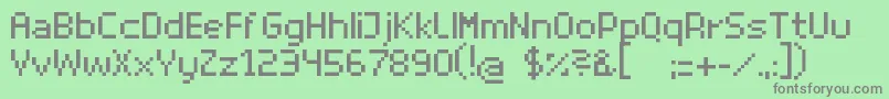 Superhelrg Font – Gray Fonts on Green Background