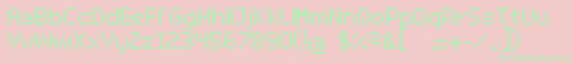 Superhelrg Font – Green Fonts on Pink Background