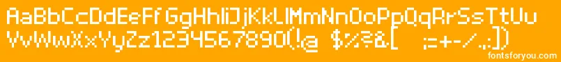 Superhelrg Font – White Fonts on Orange Background