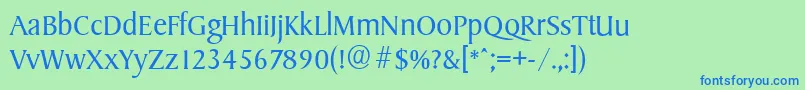 Czcionka SydneyserialLightRegular – niebieskie czcionki na zielonym tle