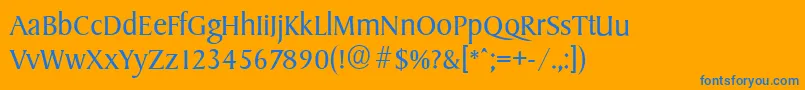 SydneyserialLightRegular Font – Blue Fonts on Orange Background