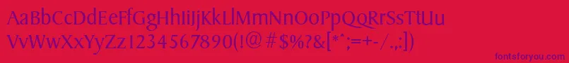 SydneyserialLightRegular Font – Purple Fonts on Red Background