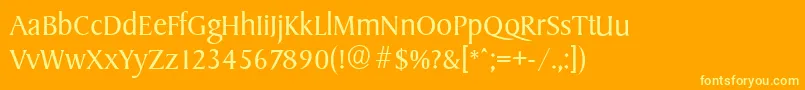 Czcionka SydneyserialLightRegular – żółte czcionki na pomarańczowym tle
