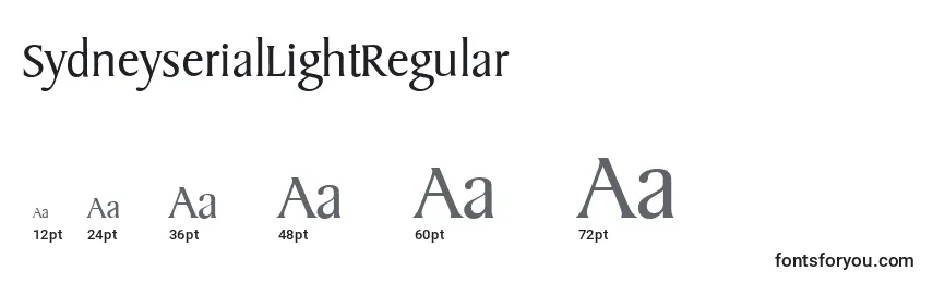Размеры шрифта SydneyserialLightRegular