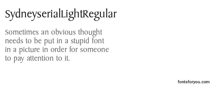 Review of the SydneyserialLightRegular Font