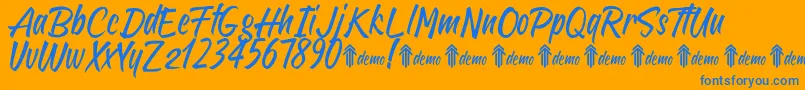 Sheptember Font – Blue Fonts on Orange Background