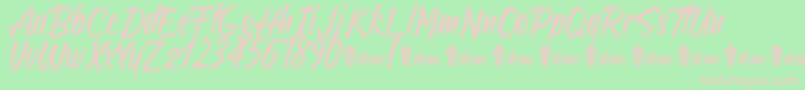 Sheptember Font – Pink Fonts on Green Background